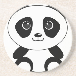 Dessous De Verre En Grès Bizarre d'ours de panda