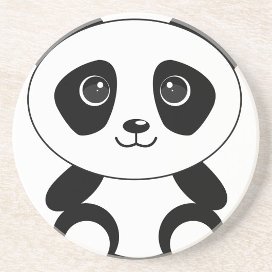 Dessous De Verre En Grès Bizarre d'ours de panda (Devant)