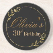 Dessous De Verre En Grès Black and Gold Personalized (Devant)