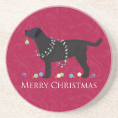 Dessous De Verre En Grès Black Lab Joyeux Noël Design (Devant)