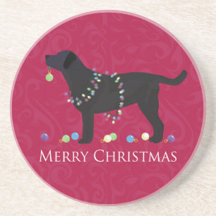 Dessous De Verre En Grès Black Lab Joyeux Noël Design