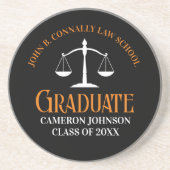Dessous De Verre En Grès Black Orange Law School Custom Graduate (Devant)