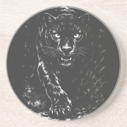 Dessous De Verre En Grès Black Panther — par BurnsInHell (Devant)