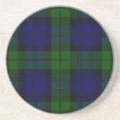 Dessous De Verre En Grès Black Watch Tartan bleu vert Plaid (Devant)