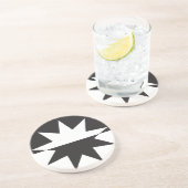 Dessous De Verre En Grès Black White Deco (Côté)