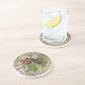 Dessous De Verre En Grès Blackberries Floral Garden Flower Papillon Art (Côté)