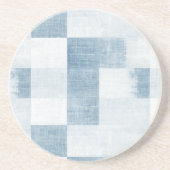 Dessous De Verre En Grès Blanc bleu Denim Jean Stripes (Devant)