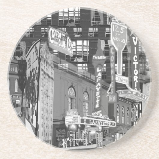 dessous de verre en grès blanc iCu2_Blck (Devant)