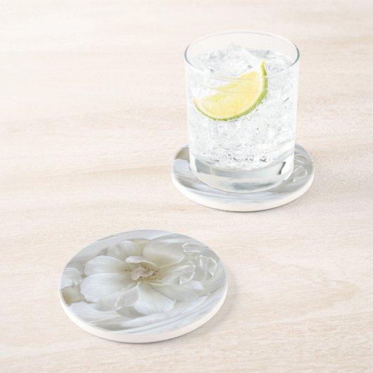 Dessous De Verre En Grès Blanc ivoire (Côté)