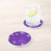Dessous De Verre En Grès Blanche-Neige, Blue Purple Background (Côté)