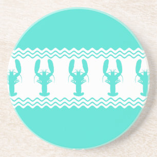 Dessous De Verre En Grès Blancs turquoise