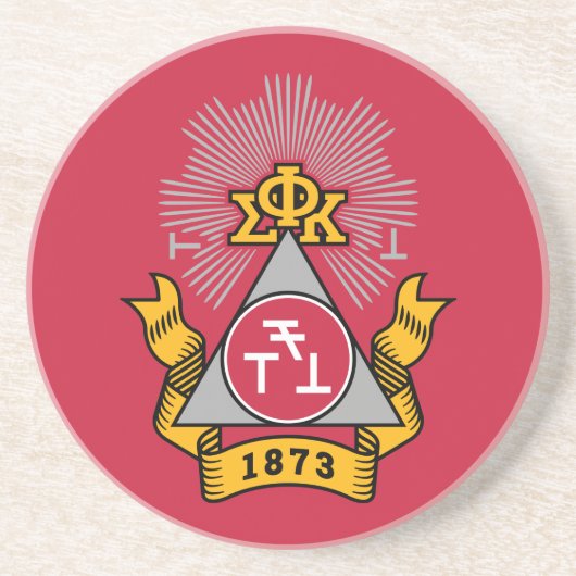 Dessous De Verre En Grès Blason Phi Sigma Kappa (Devant)