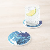 Dessous De Verre En Grès Bleu (Côté)