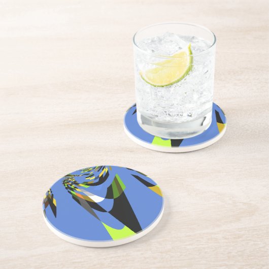 Dessous De Verre En Grès Bleu Africain Tribal Motif Motif Art Imprimer (Côté)