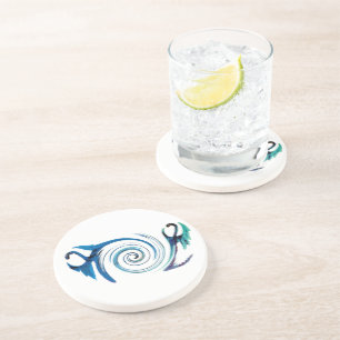 Dessous De Verre En Grès Bleu animal mythique Dragons