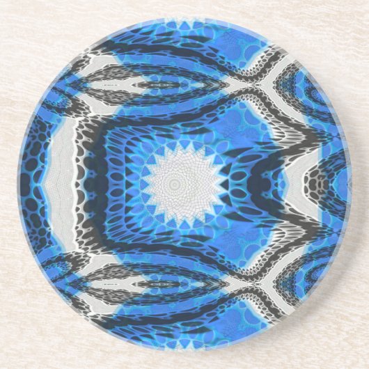 Dessous De Verre En Grès Bleu atomique (Devant)