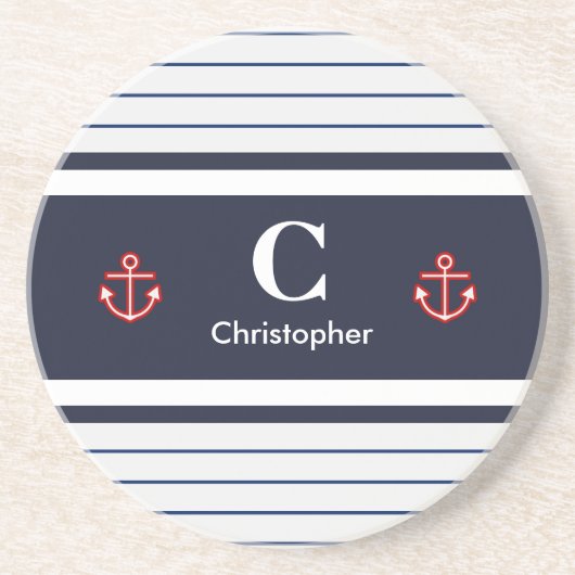 Dessous De Verre En Grès Bleu Bleu Bleu Marine Marine (Devant)