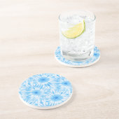 Dessous De Verre En Grès Bleu Clair Tie Dye Blanc (Côté)