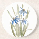 Dessous de verre en grès bleu Daisies (Devant)