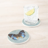 Dessous De Verre En Grès Bleu de Papillon (Côté)
