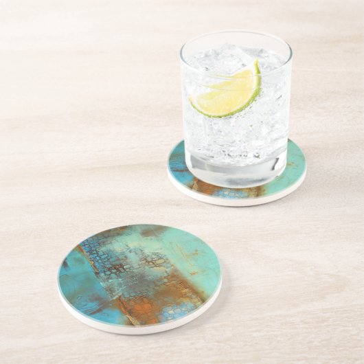 Dessous De Verre En Grès Bleu deja (Côté)