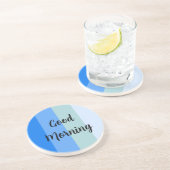 Dessous De Verre En Grès Bleu du bon matin (Côté)