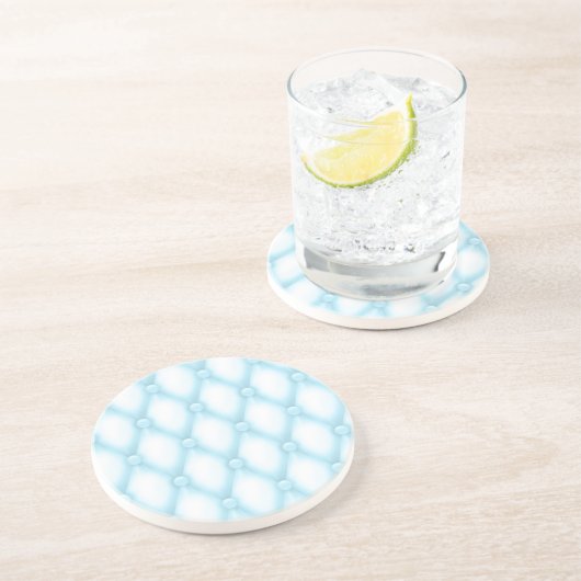 Dessous De Verre En Grès Bleu et blanc élégant (Côté)