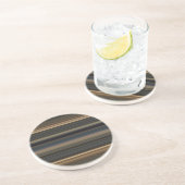 Dessous De Verre En Grès Bleu et Brown rayures Dessous de verre de grès (Côté)