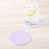 Dessous De Verre En Grès Bleu et rose à motif (Côté)
