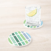 Dessous De Verre En Grès Bleu et vert (Côté)