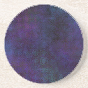 Dessous De Verre En Grès Bleu et violet Abstrait, Art numérique Grungy
