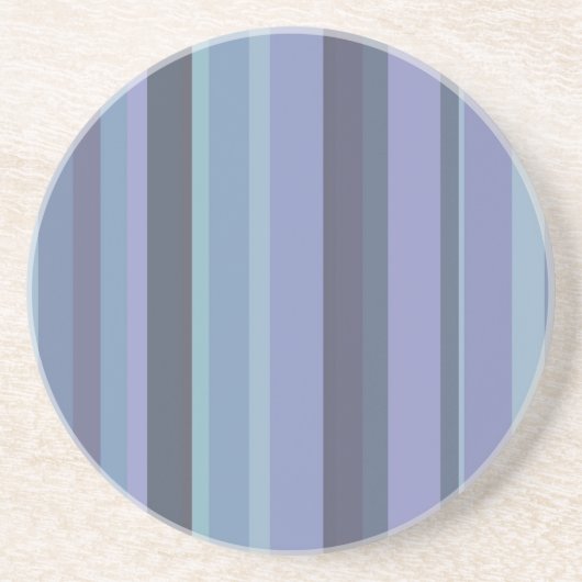 Dessous De Verre En Grès Bleu-gris, bandes horizontales (Devant)