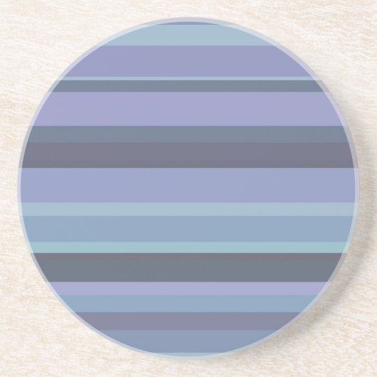 Dessous De Verre En Grès Bleu-gris, bandes horizontales (Devant)
