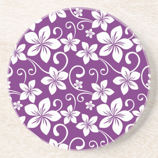 DESSOUS DE VERRE EN GRÈS BLEU HAWAII (PLUM) (Devant)