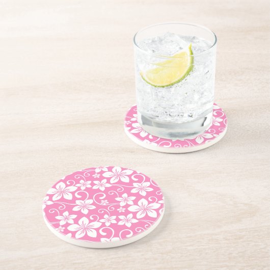 DESSOUS DE VERRE EN GRÈS BLEU HAWAII (ROSE) (Côté)