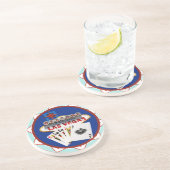 Dessous De Verre En Grès Bleu Las Vegas Affiches de bienvenue Poker Chip (Côté)