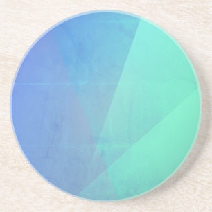 Dessous De Verre En Grès Bleu moderne Aqua & Turquoise Dégradé Géométrique