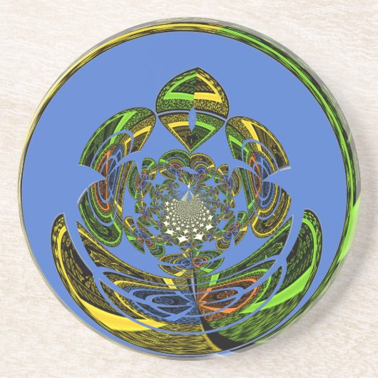 Dessous De Verre En Grès Bleu traditionnel (Devant)