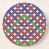 Dessous De Verre En Grès Bleu, vert et rouge céleste noeuds (Devant)