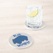 Dessous de verre en grès bleu Wombat (Côté)