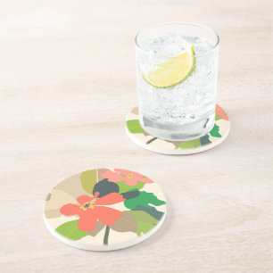 Dessous De Verre En Grès Blocs de couleurs du jardin floral