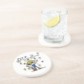 Dessous De Verre En Grès Blond Boy Rock Star (Côté)