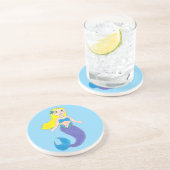 Dessous De Verre En Grès Blonde nage Sirène fille pourpre Queue Océan Mer (Côté)