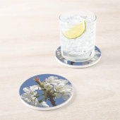 Dessous De Verre En Grès Bloom du printemps blanc (Côté)