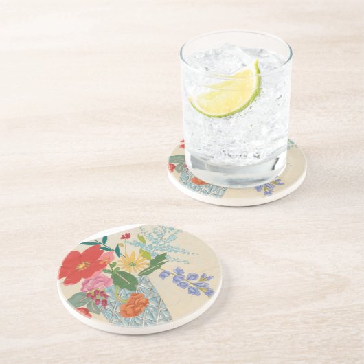 Dessous De Verre En Grès Blossoms du printemps II (Côté)