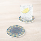 Dessous De Verre En Grès Blue Chakra Kaleidoscope Thunder_Cove (Côté)