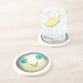 Dessous De Verre En Grès Blue Hair Emoji Art Imprimer/Graphique (Côté)