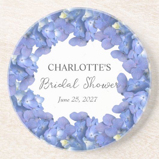 Dessous De Verre En Grès Blue Hydrangea Blooms Fête des mariées personnalis (Devant)