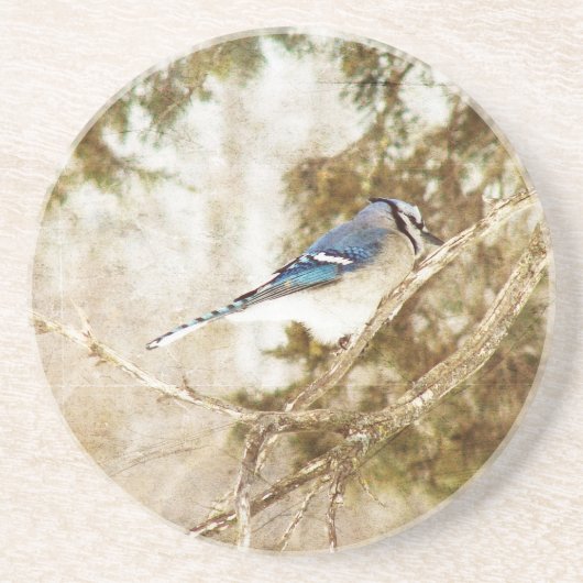 Dessous De Verre En Grès Blue Jay (Devant)