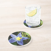 Dessous De Verre En Grès Blue Morning Glory Flower (Côté)